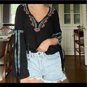 Hollister bell sleeve top.